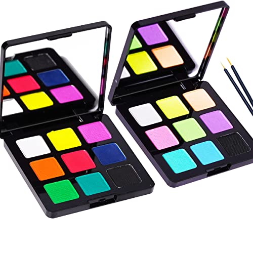 Bowitzki 9-Color Water Activated UV Neon Eyeliner & Face Body Paint Set