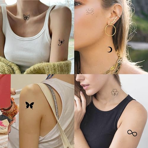 Cute Temporary Tattoos Pack - 28 Sheets 504 PCS Kids & Adults, Water-Resistant Body Art