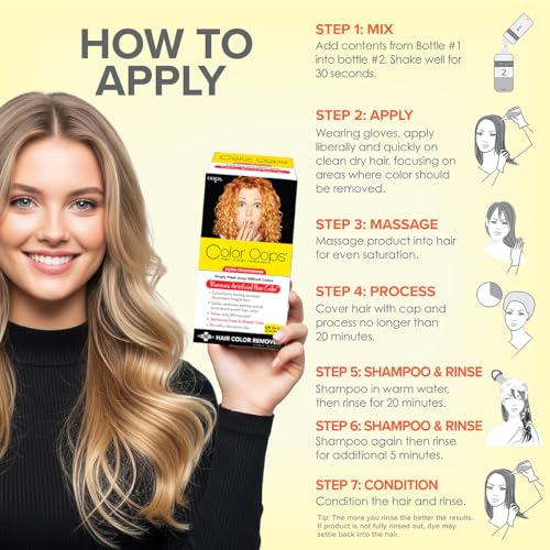 Color Oops Extra Conditioning Hair Color Remover, 1 Application, Hair Dye Remover Processes in 20 Minutes, Safely Removes Permanent & Semi-Permanent Dye, Ammonia & Bleach Free