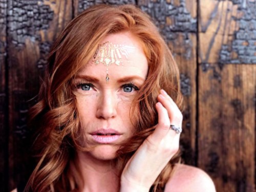 Gold Temporary Tattoos for Festivals - Waterproof Masquerade Face Art