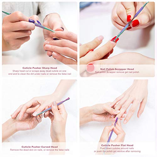 Stainless Steel Cuticle Pusher Set for Nail Care - opove P1