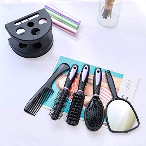 Zoestar 5-Piece Hair Brush and Comb Styling Set - Purple
