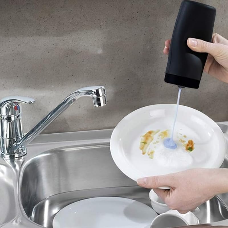 Leak-Proof Silicone Dish Soap Dispenser Bottle - Black