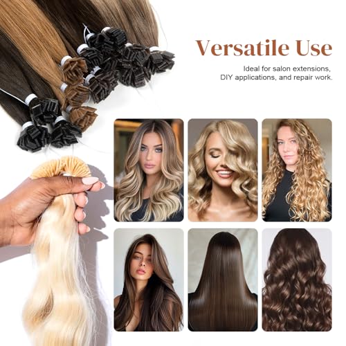 GlamorDove Brown Keratin Hair Extension Glue Beads - 40g