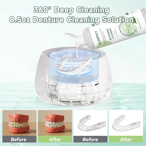 KUNPHY Ultrasonic Retainer Cleaner Solution - Professional Dental Appliance Wash