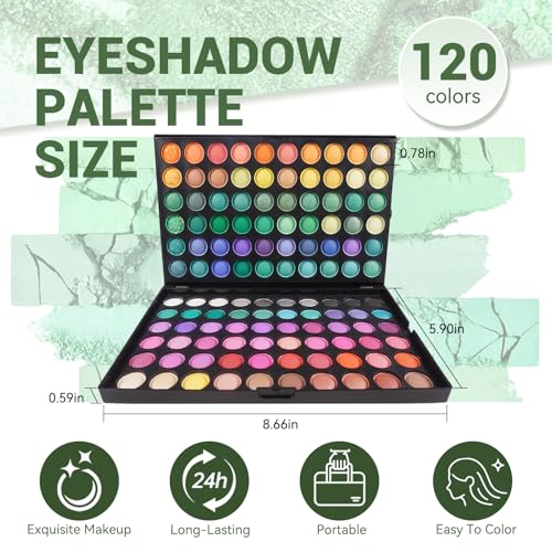 Pure Vie 120 Colors Eyeshadow Palette #1 - Matte & Shimmer Eye Makeup