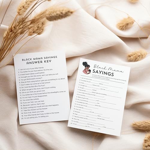 Baby Shower Game Cards - 50 Fun Fill-in-the-Blank Party Activity Sheets