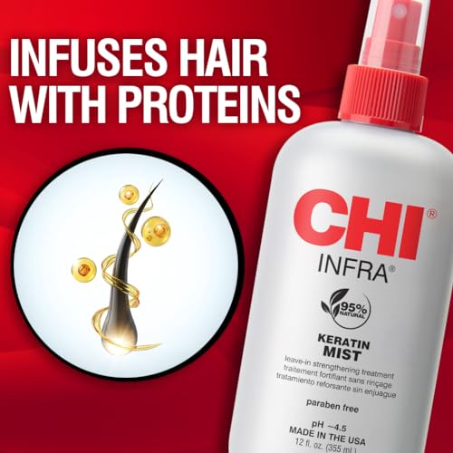 CHI Keratin Mist Hair Spray - Strengthening & Heat Protection, 12 Oz