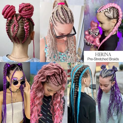 Herina 26-Inch Pre-Stretched Braiding Hair - Neo-Mint Green (3-Pack)