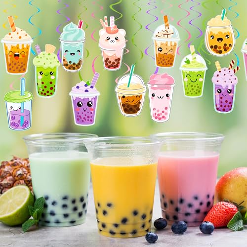 Bubble Tea Hanging Swirls - 20pcs Boba Tea Party Decorations