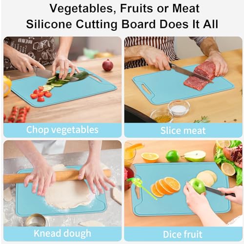 BPA-Free Silicone Cutting Board 11.8''x 8.6'' - Flexible & Dishwasher Safe