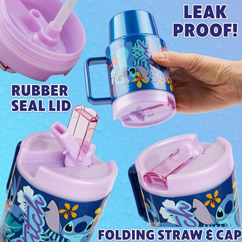 Get Trend Disney Stitch Kids Water Bottle with Straw - 16.9 oz BPA Free