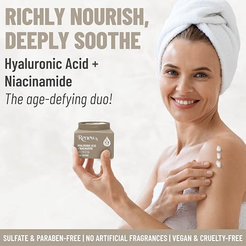 RENEW RX Skin Perfecting Hyaluronic Acid & Niacinamide Body Butter - 16oz, Dry Skin Moisturizer
