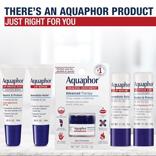 Aquaphor Lip Repair Stick, 0.17 oz (Pack of 4) - Moisturizing Balm