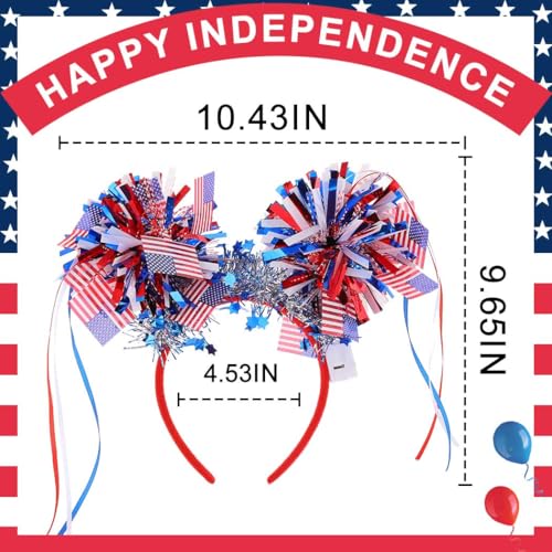 Light Up 4th of July Patriotic Headband with LED Lights