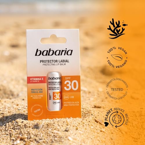 Babaria Aloe Vera Lip Balm SPF 30 - UVA/UVB Protection, 5.7ml