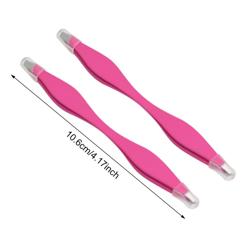 yueton 2pcs Double End Precision Pointed and Slant Tip Tweezers Set for Eyebrow and Ingrown Hair
