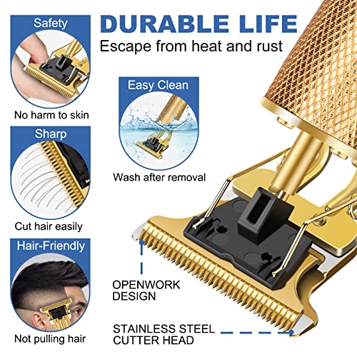 YOGINGO Gold Beard Trimmer for Men - Cordless Hair Clipper Kit