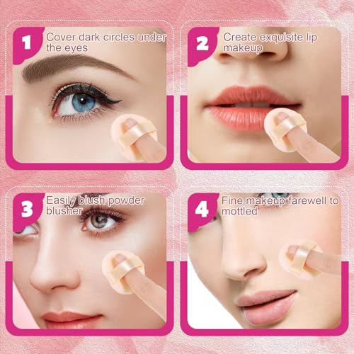 12 PCS Mini Makeup Puffs - Soft Microfiber Powder Applicators