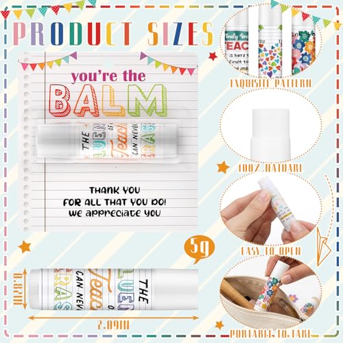Loopeer 24 Pcs Teacher Lip Balms - You're The Balm Gifts for Educators