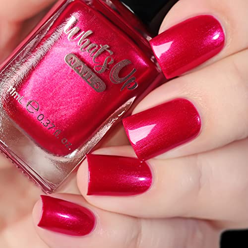 Whats Up Nails Cherry-bration Nail Polish - Metallic Red 0.37 fl oz, 21 Free, Cruelty Free, Vegan