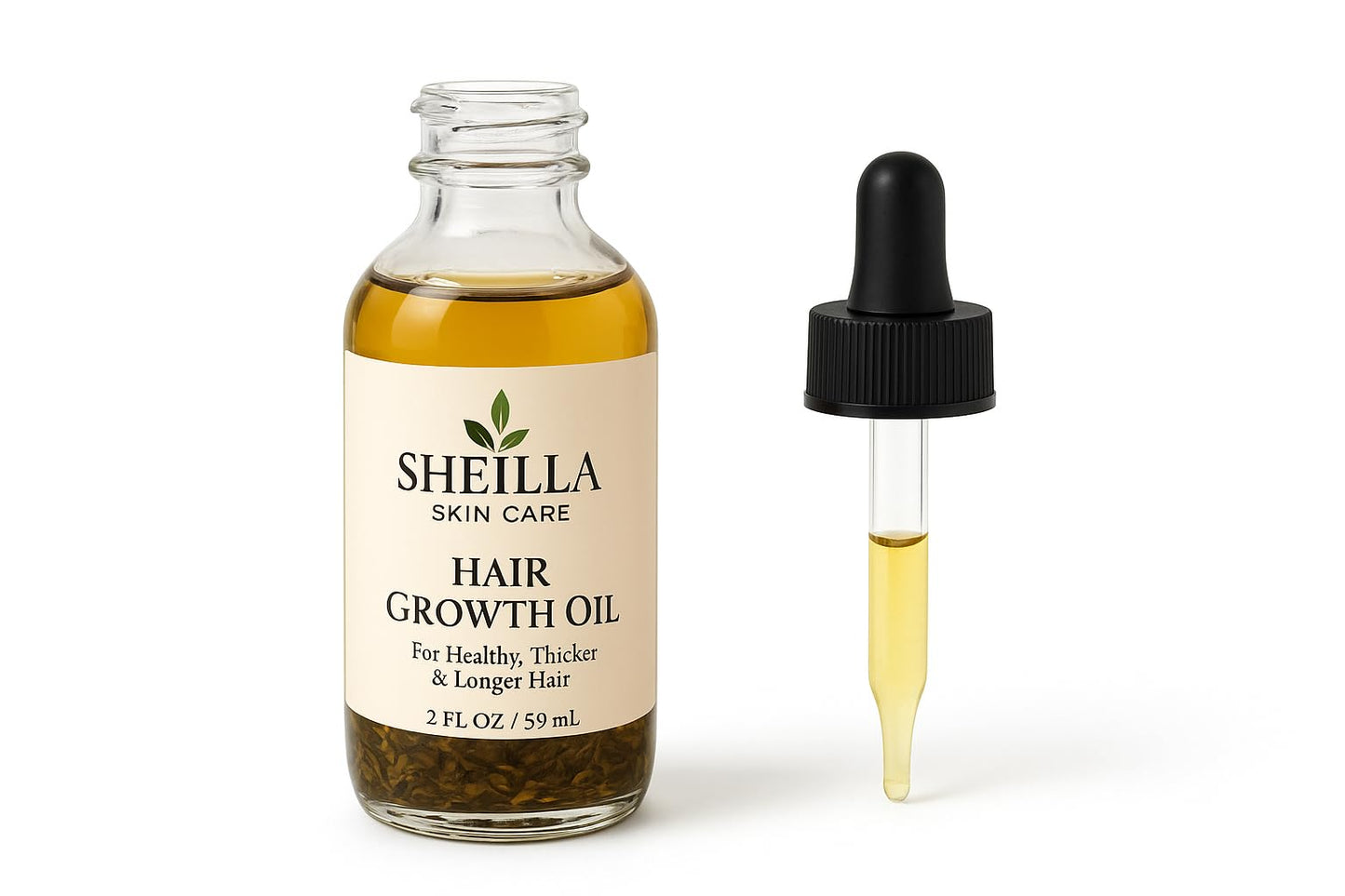 SHEI LLA Skin Care Hair Growth Oil – For Healthy, Thicker & Longer Hair – All Hair Types – 2 oz (59 ml)
