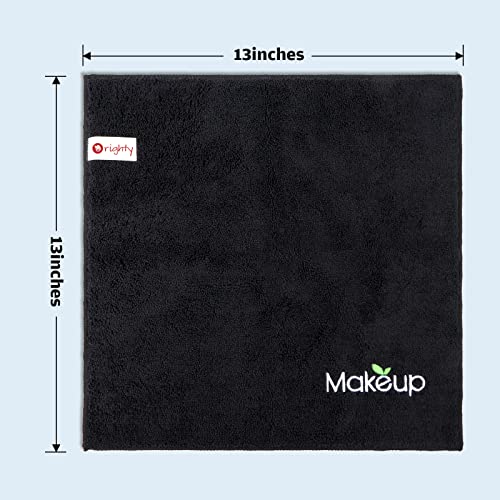 Orighty Microfiber Makeup Remover Cloths, 12 Pack Black - 13x13 in