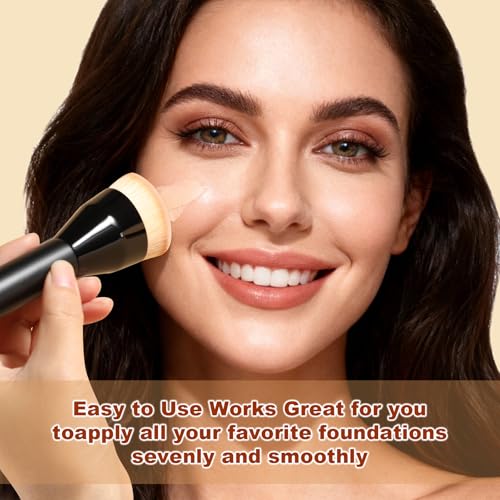 ACMEBEAUTY Black Foundation Flat Top Kabuki Brush for Mature Skin