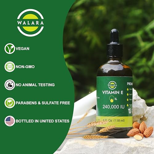 Walara 100% Pure Vitamin E Oil 240,000 IU - Nourishing for Skin & Hair