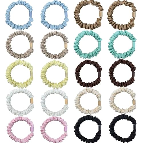 20Pcs Small Satin Hair Ties No Damage for Women Think Thin