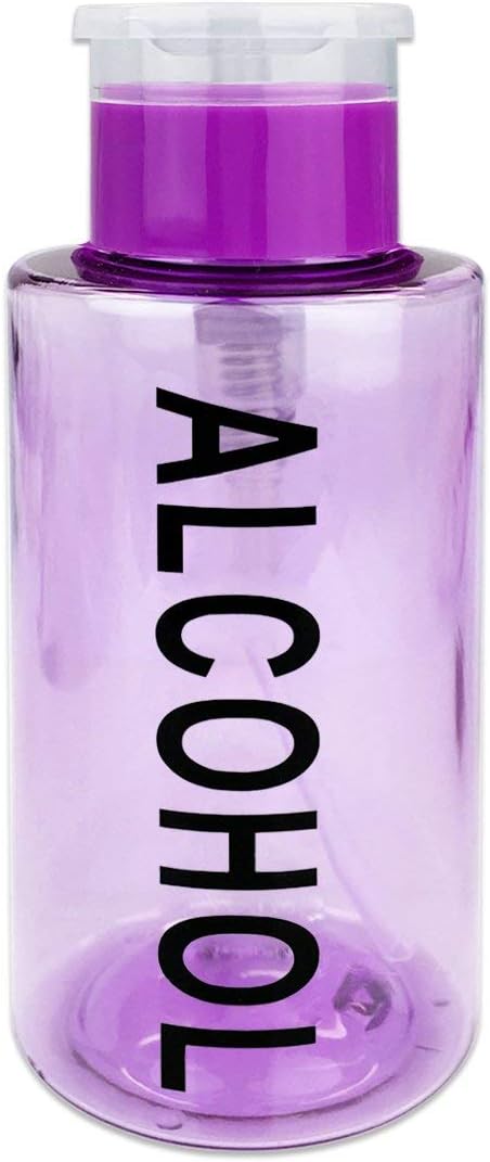 Clear Push Down Pump Dispenser - 3oz Refillable Empty Bottle | Lockable Travel Cosmetic Packaging for Nail Polish