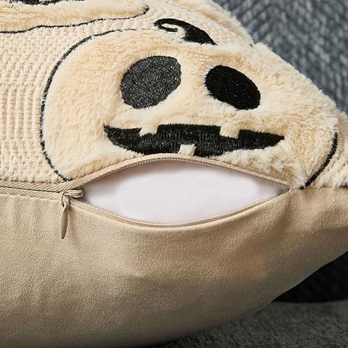 Halloween Pumpkin Pillow Covers Set of 2 - 18x18 Soft Plush Decor