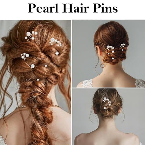 12pcs Pearl Hair Pins for Brides & Bridesmaids - Elegant Wedding Accessories