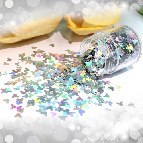 Laza Holographic Mickey Mouse Chunky Glitter Nail Charms - 2g