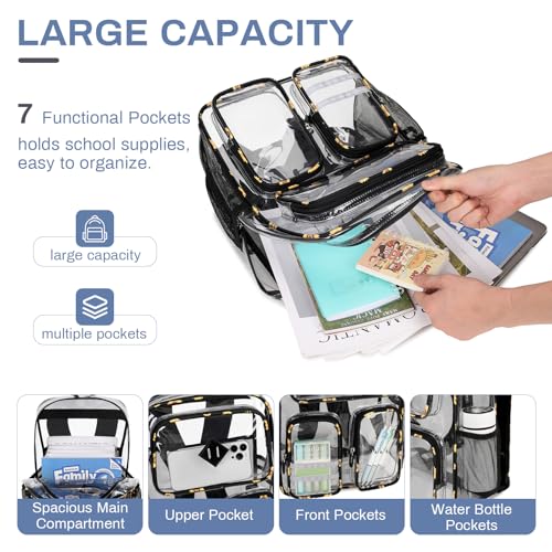 Heavy Duty Clear Backpack for School & Events - Waterproof & Spacious