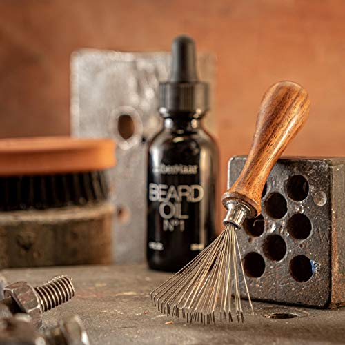 Handmade Beard & Hair Brush Cleaner with Rosewood & Stainless Steel - Long Rake