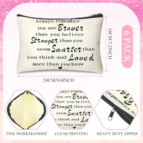 Inspirational Employee Appreciation Gift Set - 6 Makeup Bags, Bracelets & Cards
