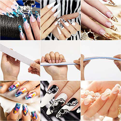 Tecbeauty 80/80 Grit Double-Sided Nail Files 50pcs for Acrylic Nails & Nail Art