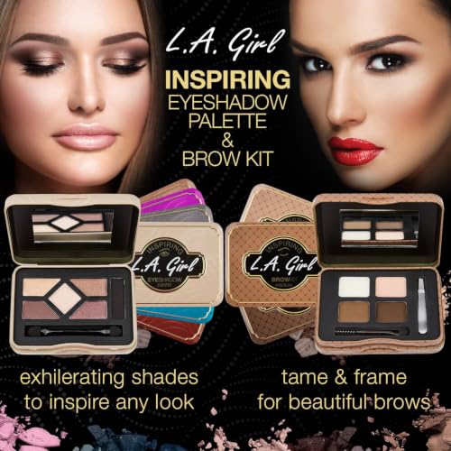L.A. Girl Inspiring Brow Kit - Dark & Defined with Wax, Powder, Tweezers & Brush