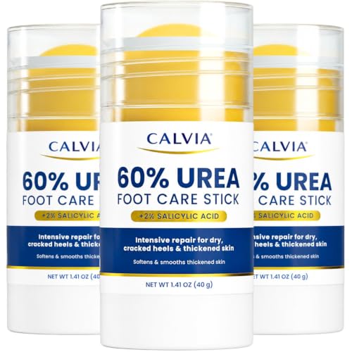 Calvia 60% Urea Foot Care Stick with Salicylic Acid - Heel & Callus Moisturizer, 3 Pack