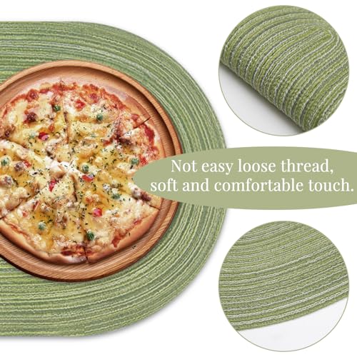 JeogYong Oval Placemats Set of 2 | Washable & Heat-Resistant 14x20