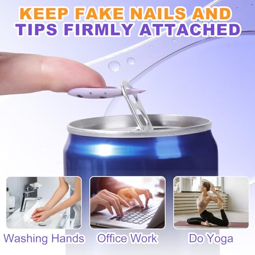 NXJ INFILILA Professional Brush-On Nail Glue for Press-Ons, 3x7ml