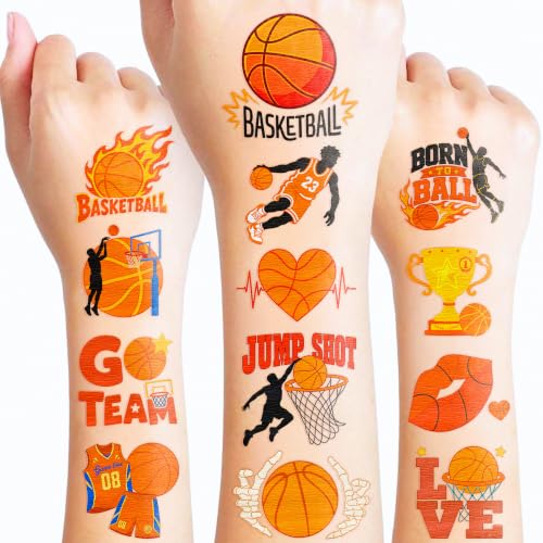 96PCS Kids Basketball Temporary Tattoos Set for Sports Parties & Events