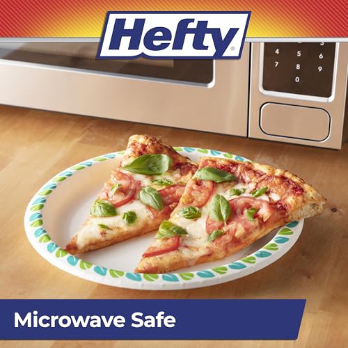 Hefty Compostable Paper Plates, 10 Inch, 20 Count - Soak-Resistant & Microwave Safe