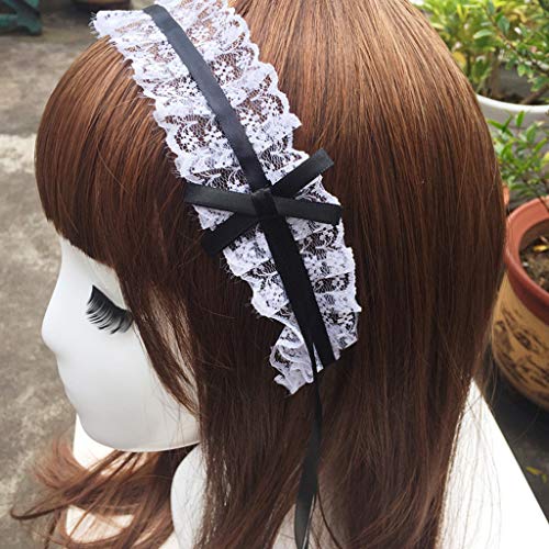 Women’s Ruffled Lace Headband - Steampunk Japanese Style Hair Accessory