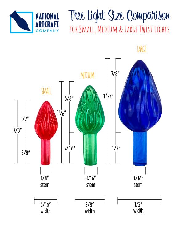 Small Twist-Style Ceramic Christmas Tree Light Ornaments - 144 Pack