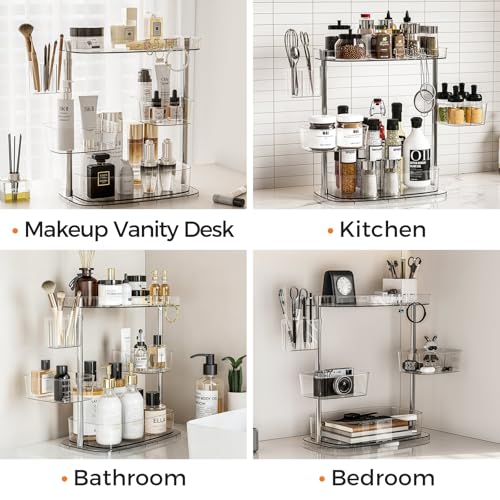 YOSHIONAL 360° Rotating Makeup Organizer - Countertop Cosmetic Storage