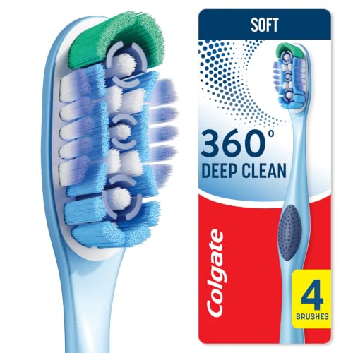 Colgate 360 Deep Clean Soft Toothbrushes, 4 Pack