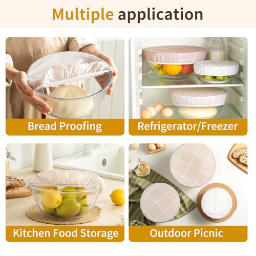 Beeswax Bowl Covers - 3 Pack Reusable Food Covers for 8-12 Inch Bowls