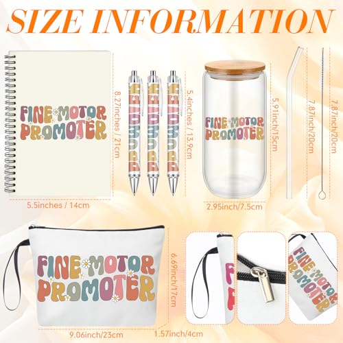 Fine Motor Promoter OT Gift Set - Makeup Bag, Glass Cup, Journal & Pens